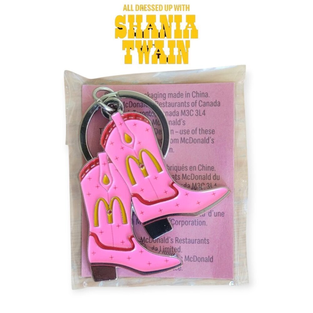 Shania Twain x McDonald's Pink Cowboy Keychain NWT Rare Collectible Limited Edit